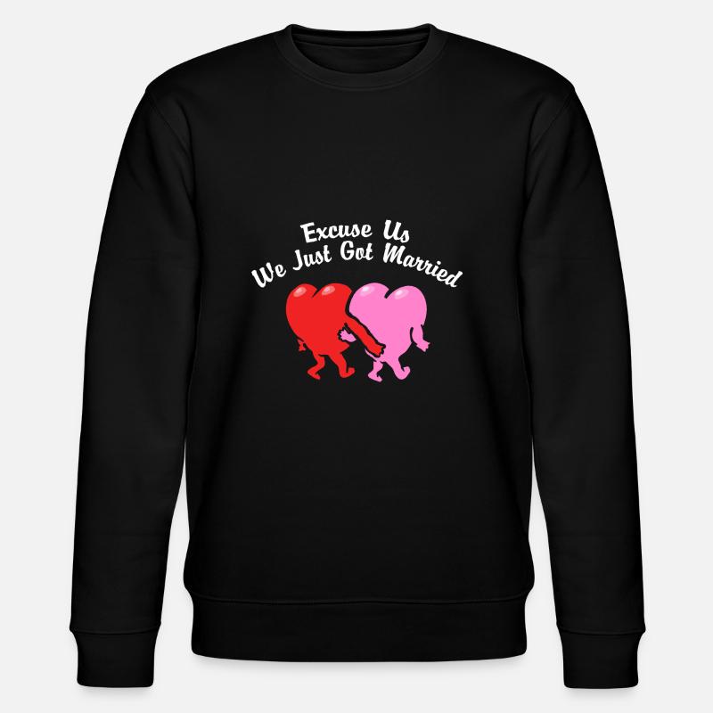 Just Married Excuse Us - Stanley/Stella CHANGER Unisex Organic Sweatshirt - black