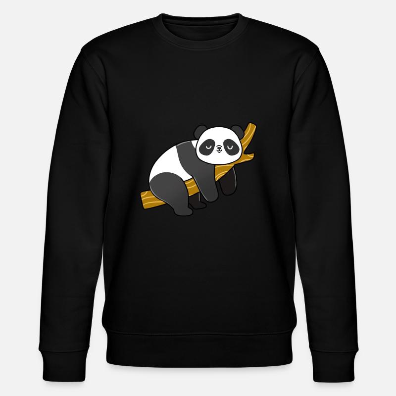 Panda sleeping on a branch - Stanley/Stella CHANGER Unisex Organic Sweatshirt - black