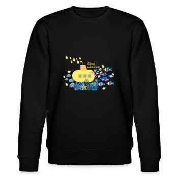 Subarine,Lemons, Fish, Corals,Fish, - Stanley/Stella CHANGER Unisex Organic Sweatshirt - black - Front - Nik (191cm) & Marisol (170cm)