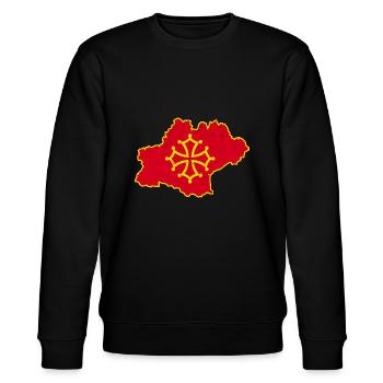 Regionen Frankreich Okzitanien Karte Occitanie - Stanley/Stella Unisex Bio-Sweatshirt CHANGER  - Schwarz - Vorne - Nik (191cm) & Marisol (170cm)