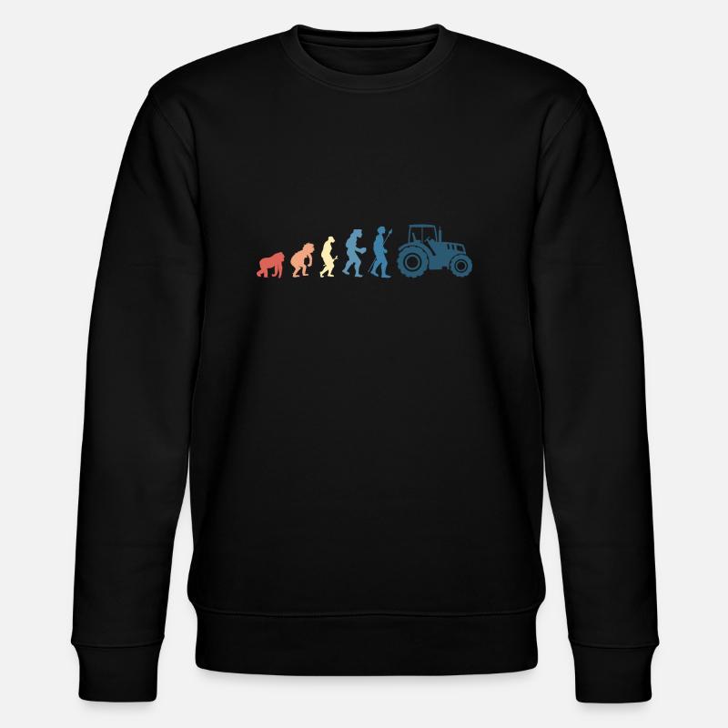Retro tractor evolution - Stanley/Stella CHANGER Unisex Organic Sweatshirt - black