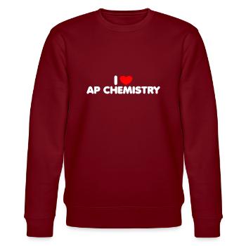 AP Chemistry Funny High School AP Class Survivor - Stanley/Stella CHANGER Unisex Organic Sweatshirt - burgundy - Front - Nik (191cm) & Marisol (170cm)