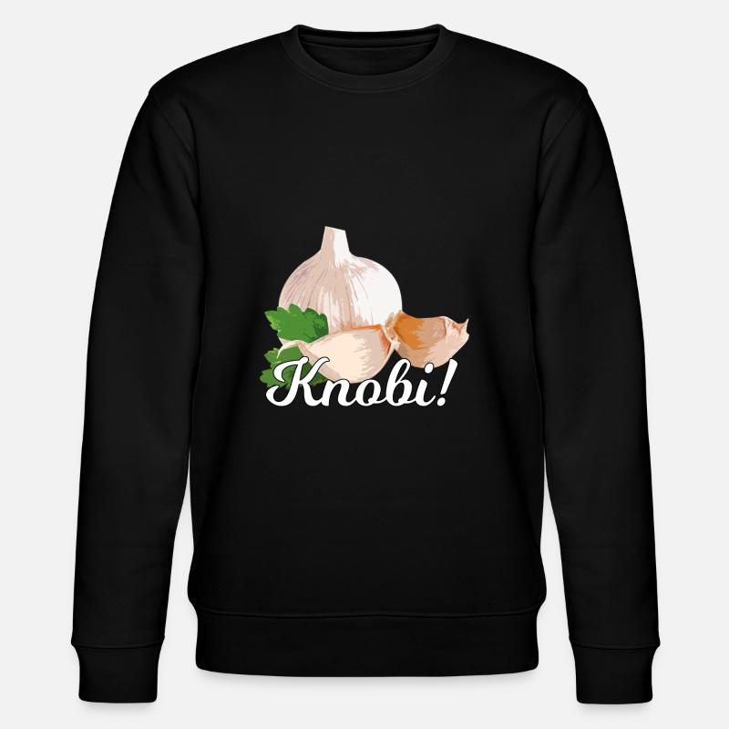 Garlic / white writing - Stanley/Stella CHANGER Unisex Organic Sweatshirt - black
