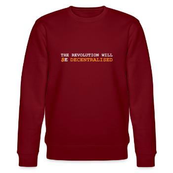 Bitcoin Revolution - Blanc / Orange / France - Sweat bio CHANGER Stanley/Stella Unisexe - bordeaux - Devant - Nik (191cm) & Marisol (170cm)