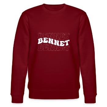 Funny Bennet Groovy 4 Männer Frauen Coole Bennet Krawatte - Stanley/Stella Unisex Bio-Sweatshirt CHANGER  - Burgunderrot - Vorne - Nik (191cm) & Marisol (170cm)