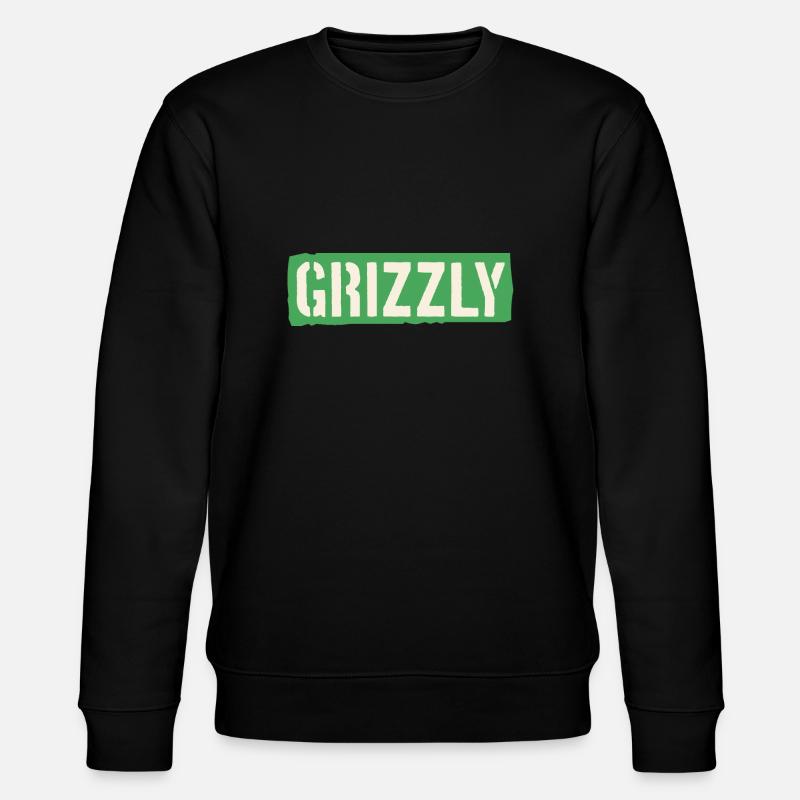 Grizzly Bear Slogan - Stanley/Stella CHANGER Unisex Organic Sweatshirt - black