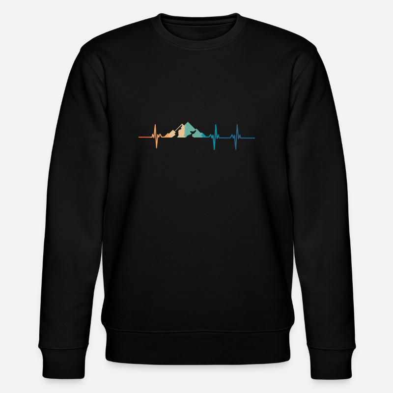 Mountain heartbeat - Stanley/Stella CHANGER Unisex Organic Sweatshirt - black