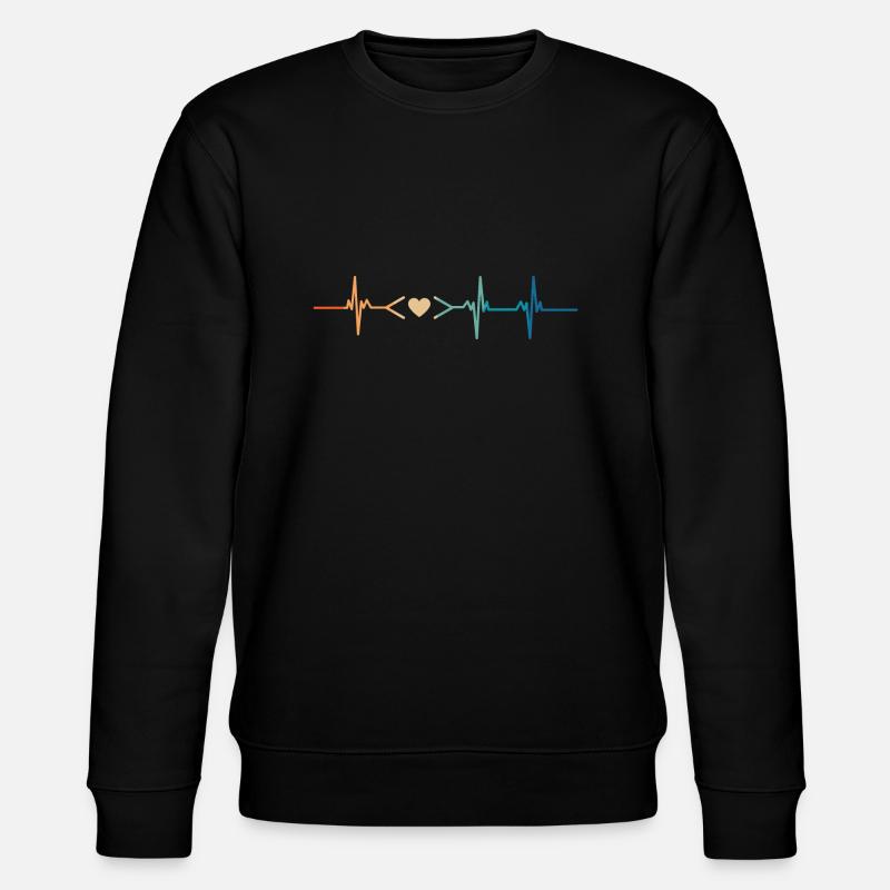 Heartbeat Coding Liebe - Stanley/Stella Unisex Bio-Sweatshirt CHANGER  - Schwarz
