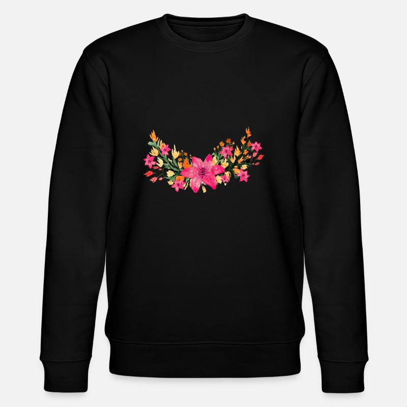 fleur - Sweat bio CHANGER Stanley/Stella Unisexe - noir