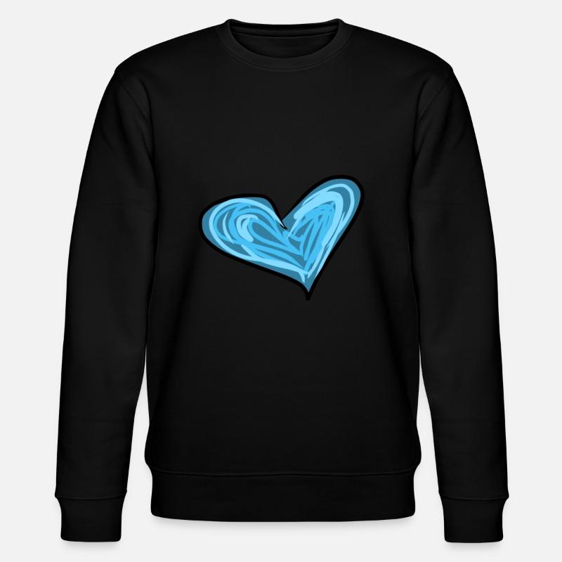 blaues Herz - Stanley/Stella Unisex Bio-Sweatshirt CHANGER  - Schwarz