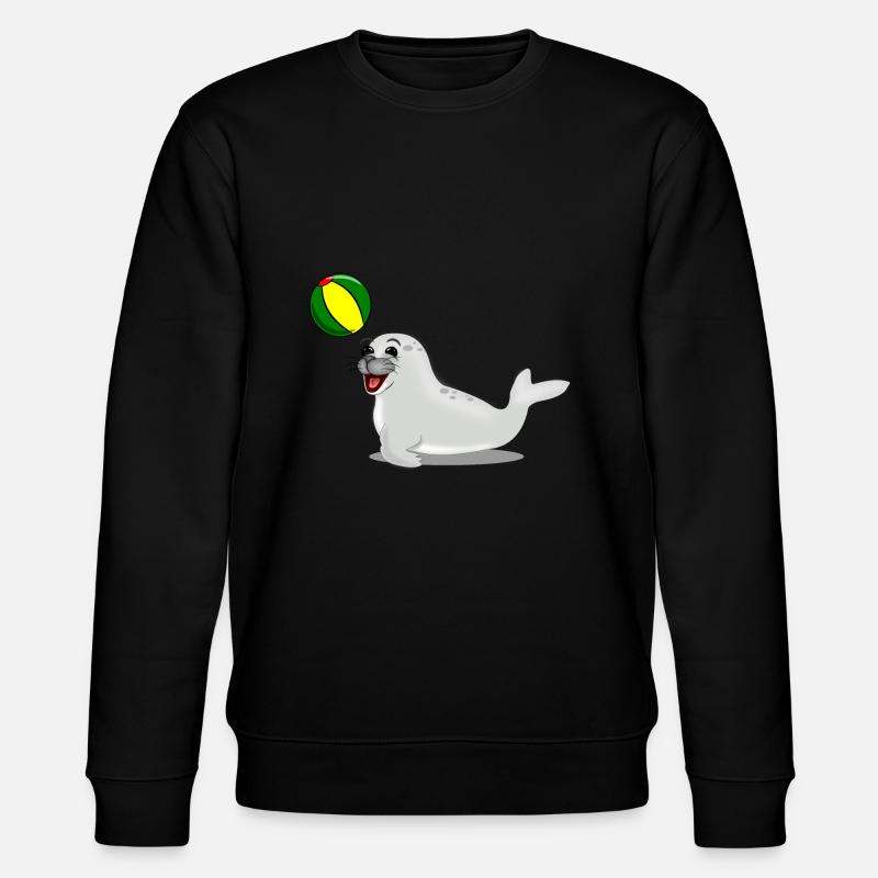 Phoque rieur avec boule - Sweat bio CHANGER Stanley/Stella Unisexe - noir