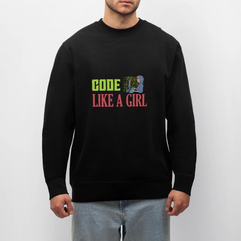 Code Like A Girl Programmer Coding Stanley/Stella Unisex Bio-Sweatshirt CHANGER 