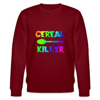 Cereal Killer | Müsli | Cerealien | Frühstück | Ge - Stanley/Stella Unisex Bio-Sweatshirt CHANGER  - Burgunderrot - Vorne - Nik (191cm) & Marisol (170cm)