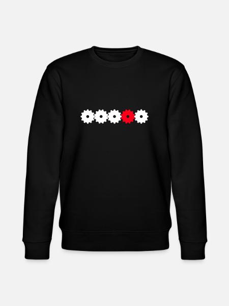 Gears in white and red - Stanley/Stella CHANGER Unisex Organic Sweatshirt - black