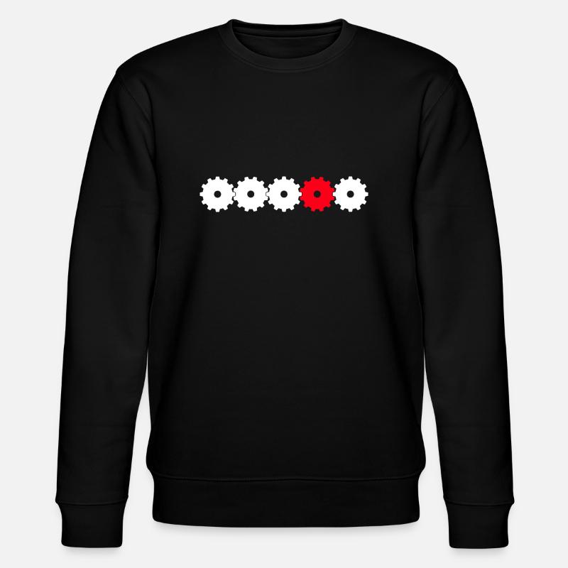 Engrenages en blanc et rouge - Sweat bio CHANGER Stanley/Stella Unisexe - noir