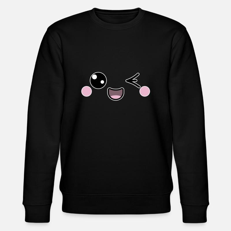 Zwinker Smiley - Stanley/Stella Unisex Bio-Sweatshirt CHANGER  - Schwarz