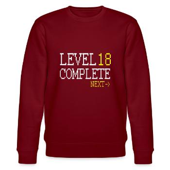 Level 18 Komplett Weiter - Stanley/Stella Unisex Bio-Sweatshirt CHANGER  - Burgunderrot - Vorne - Nik (191cm) & Marisol (170cm)