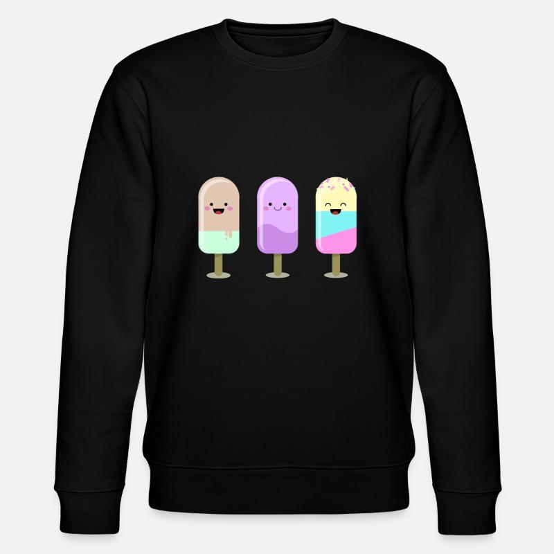 Kawaii Ice Cream - Stanley/Stella Unisex Bio-Sweatshirt CHANGER  - Schwarz