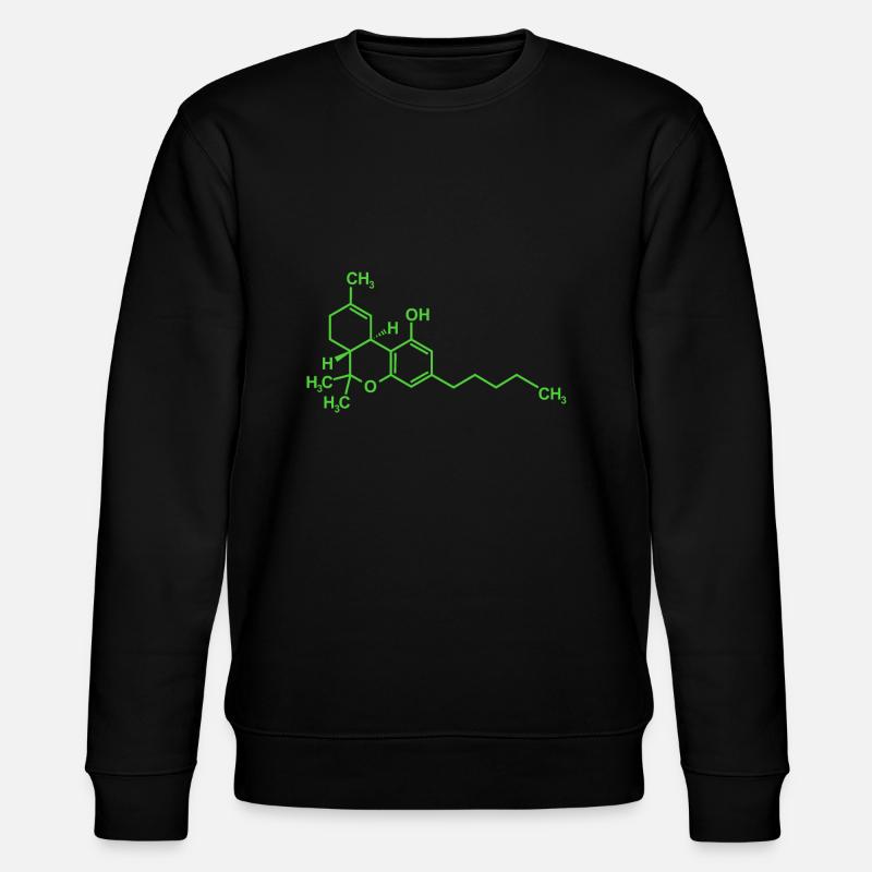 Tetrahydrocannabinol THC Molecule - Stanley/Stella CHANGER Unisex Organic Sweatshirt - black