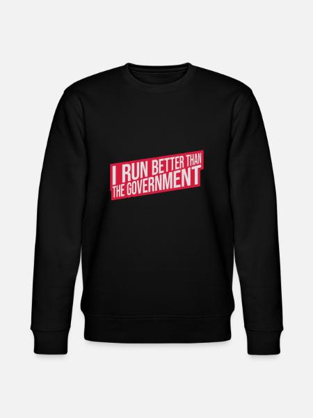 run better than government - Stanley/Stella CHANGER Unisex Organic Sweatshirt - black
