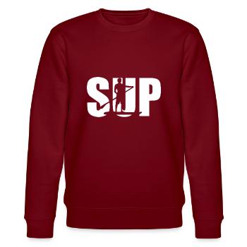 Skateboard SUP Surfen - Stanley/Stella Unisex Bio-Sweatshirt CHANGER  - Burgunderrot - Vorne - Nik (191cm) & Marisol (170cm)