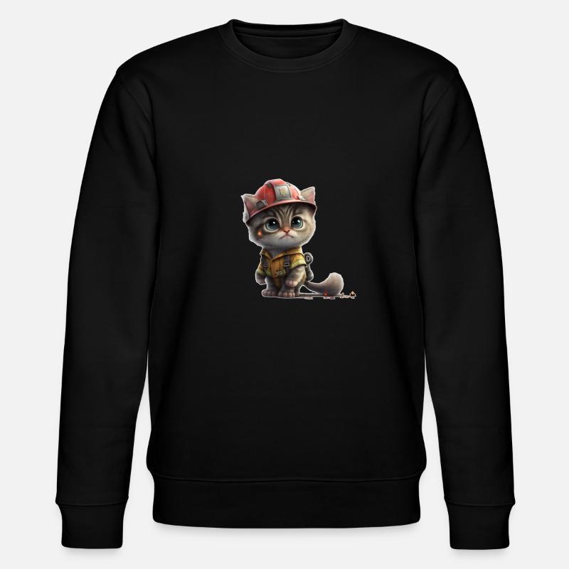 Feuerwehr Katze - Stanley/Stella Unisex Bio-Sweatshirt CHANGER  - Schwarz