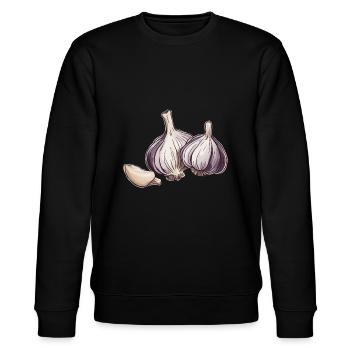 Garlic Gift Gift Idea Funny - Stanley/Stella CHANGER Unisex Organic Sweatshirt - black - Front - Nik (191cm) & Marisol (170cm)