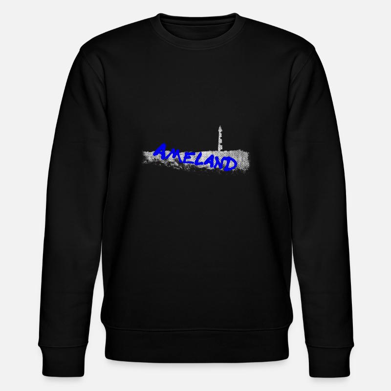 AMELAND mit Leuchtturm - Stanley/Stella Unisex Bio-Sweatshirt CHANGER  - Schwarz