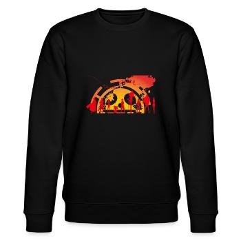One Piece Rotes Logo - Stanley/Stella Unisex Bio-Sweatshirt CHANGER  - Schwarz - Vorne - Nik (191cm) & Marisol (170cm)