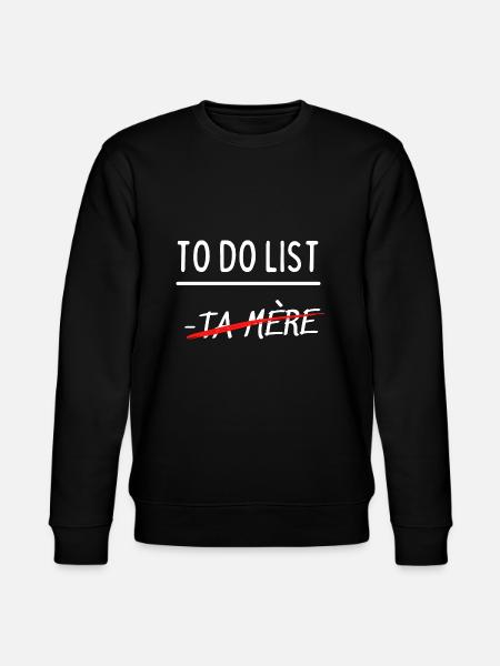 to do list - Sweat bio CHANGER Stanley/Stella Unisexe - noir