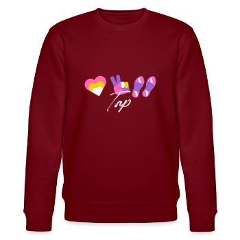tap dance symbols love Design for a tap dance - Stanley/Stella Unisex Bio-Sweatshirt CHANGER  - Burgunderrot - Vorne - Nik (191cm) & Marisol (170cm)