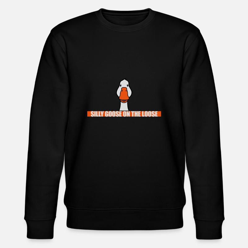 goose on the loose - Stanley/Stella CHANGER Unisex Organic Sweatshirt - black