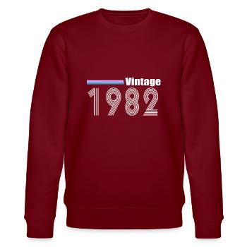 Vintage 1982 - Stanley/Stella CHANGER Unisex Organic Sweatshirt - burgundy - Front - Nik (191cm) & Marisol (170cm)