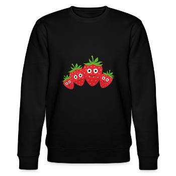 Fraises Famille,Baies,Fraise - Sweat bio CHANGER Stanley/Stella Unisexe - noir - Devant - Nik (191cm) & Marisol (170cm)