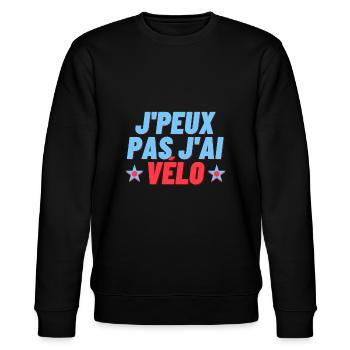 Je peux pas j ai vélo - Sweat bio CHANGER Stanley/Stella Unisexe - noir - Devant - Nik (191cm) & Marisol (170cm)