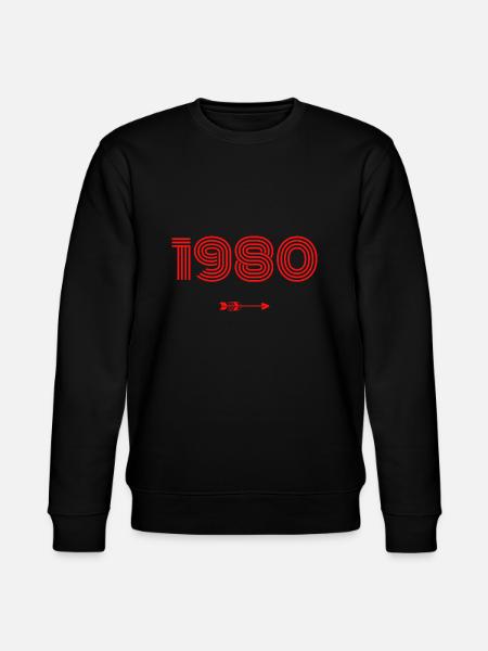 Born in 1980 - Stanley/Stella CHANGER Unisex Organic Sweatshirt - black