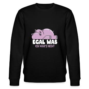 Egal Was Ich Wars Nicht - Stanley/Stella Unisex Bio-Sweatshirt CHANGER  - Schwarz - Vorne - Nik (191cm) & Marisol (170cm)