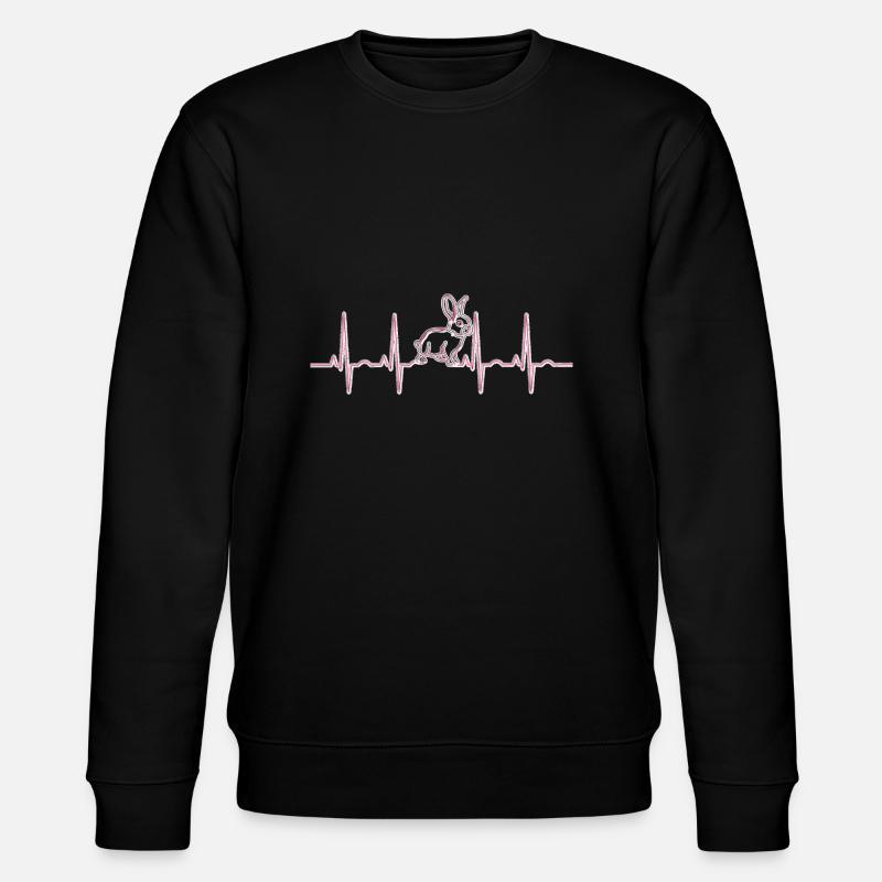 Hase Herzfrequenz - Stanley/Stella Unisex Bio-Sweatshirt CHANGER  - Schwarz