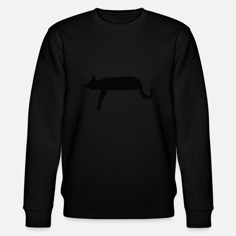 Silhouette de chat s’couchant - Sweat bio CHANGER Stanley/Stella Unisexe - noir