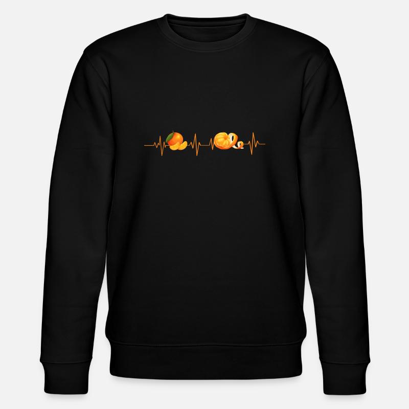 Mandarine Herzschlag - Geschenkidee - Stanley/Stella Unisex Bio-Sweatshirt CHANGER  - Schwarz