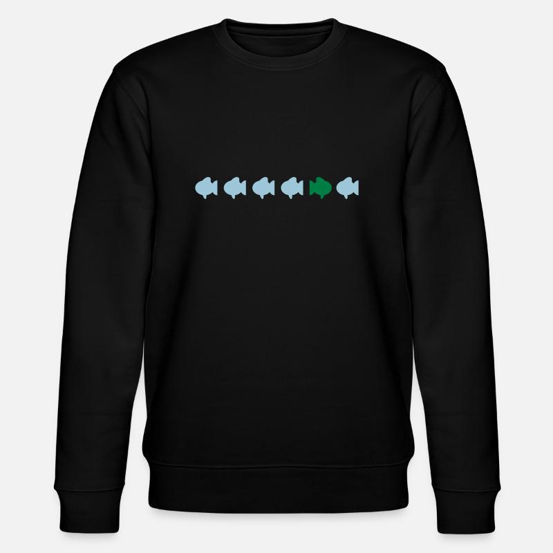 Anderssein Fische - Stanley/Stella Unisex Bio-Sweatshirt CHANGER  - Schwarz