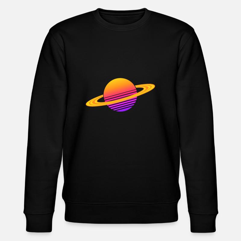 Synthwave Saturn - Stanley/Stella CHANGER Unisex Organic Sweatshirt - black