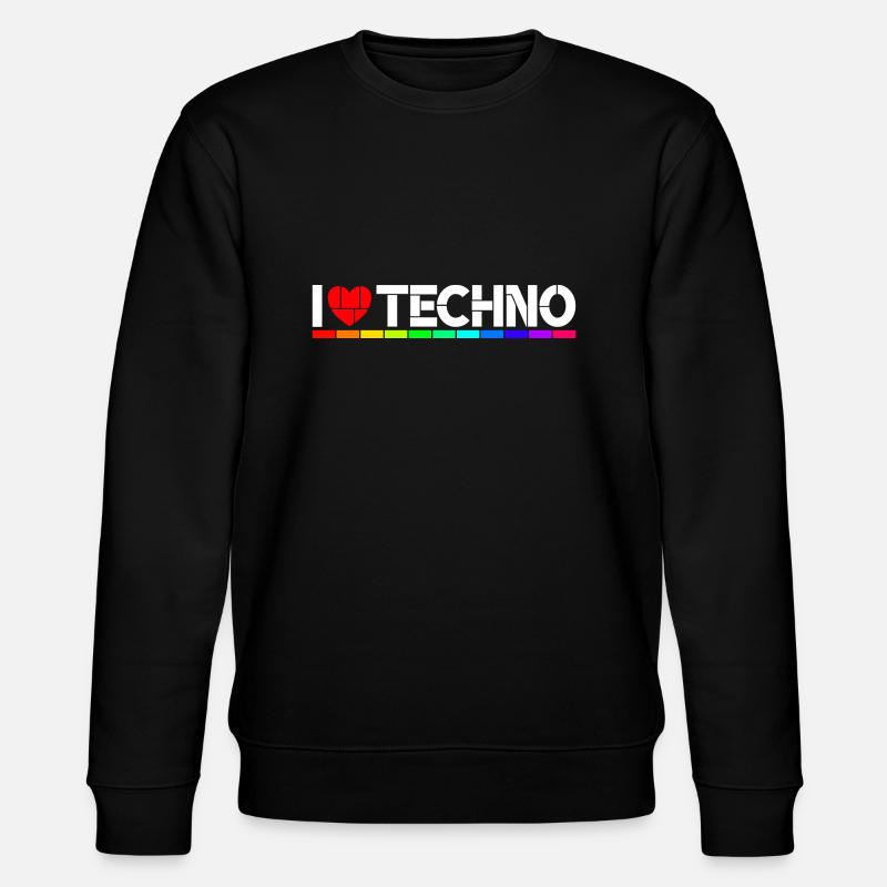 I love Techno - Sweat bio CHANGER Stanley/Stella Unisexe - noir