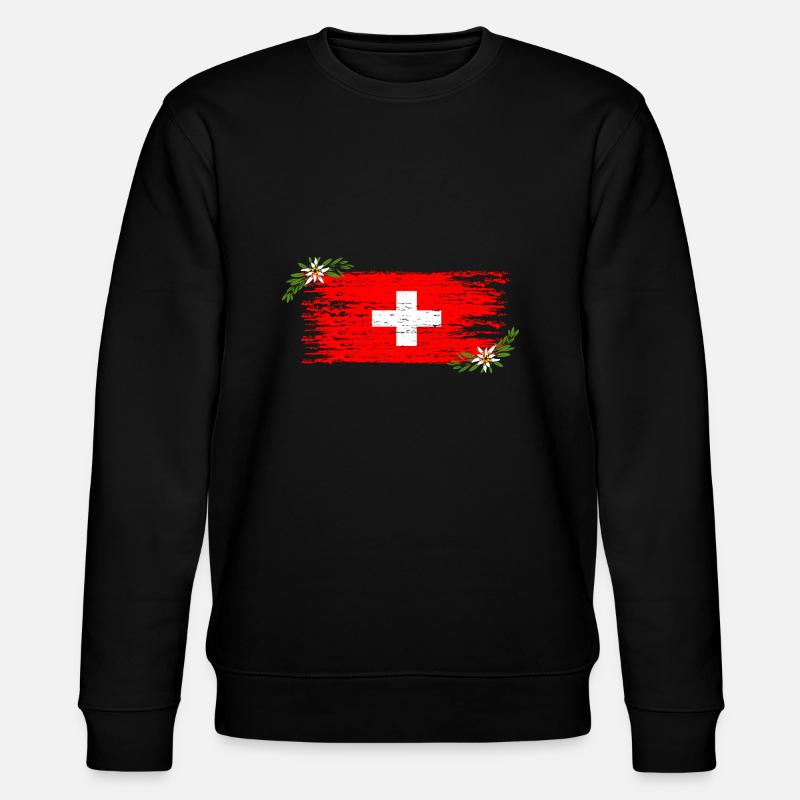 Drapeau suisse - Sweat bio CHANGER Stanley/Stella Unisexe - noir