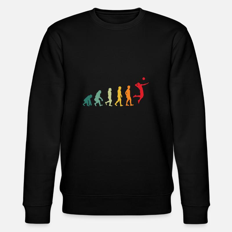 Volleyball Evolution Development Funny Retro - Stanley/Stella CHANGER Unisex Organic Sweatshirt - black