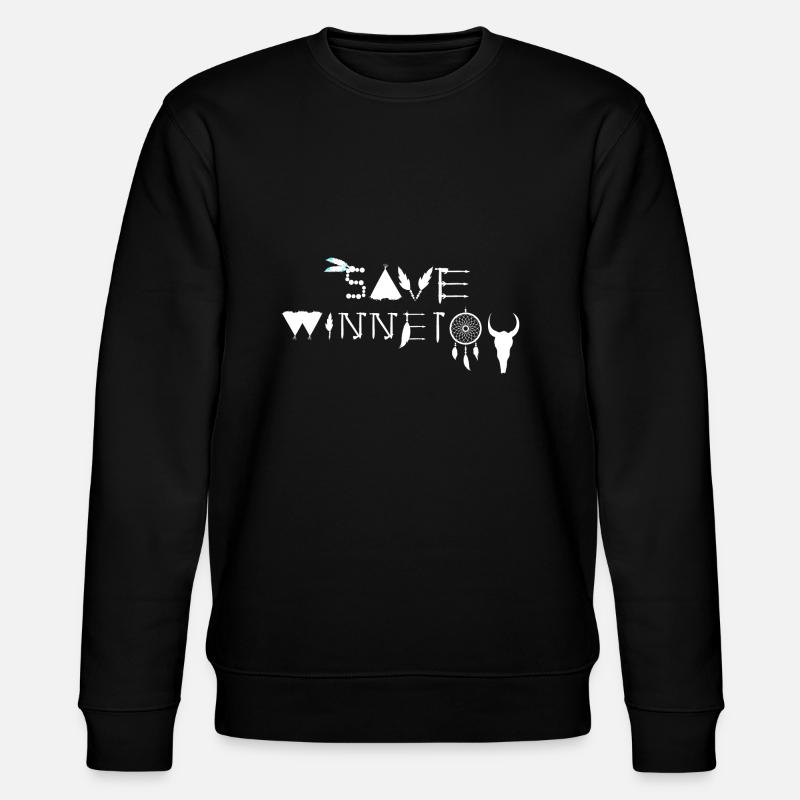 save winnetou,winnetou,indianer,Federn,Traumfänger - Stanley/Stella Unisex Bio-Sweatshirt CHANGER  - Schwarz