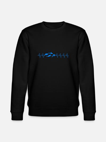 Diving Shark Heartbeat Divers - Stanley/Stella CHANGER Unisex Organic Sweatshirt - black