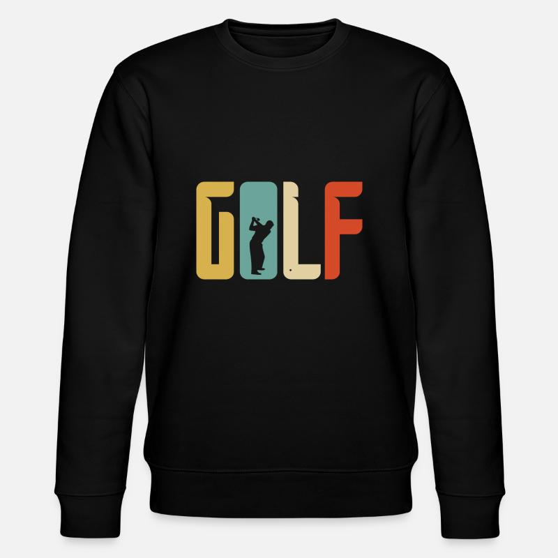 Golf Geschenk Retro Abschlag - Stanley/Stella Unisex Bio-Sweatshirt CHANGER  - Schwarz