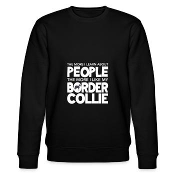 Border Collie - Stanley/Stella CHANGER Unisex Organic Sweatshirt - black - Front - Nik (191cm) & Marisol (170cm)
