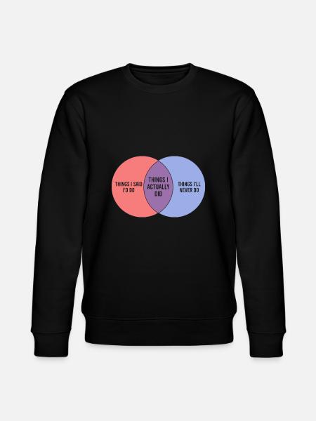 Lazy Funny Venn Diagram Procrastination - Stanley/Stella CHANGER Unisex Organic Sweatshirt - black